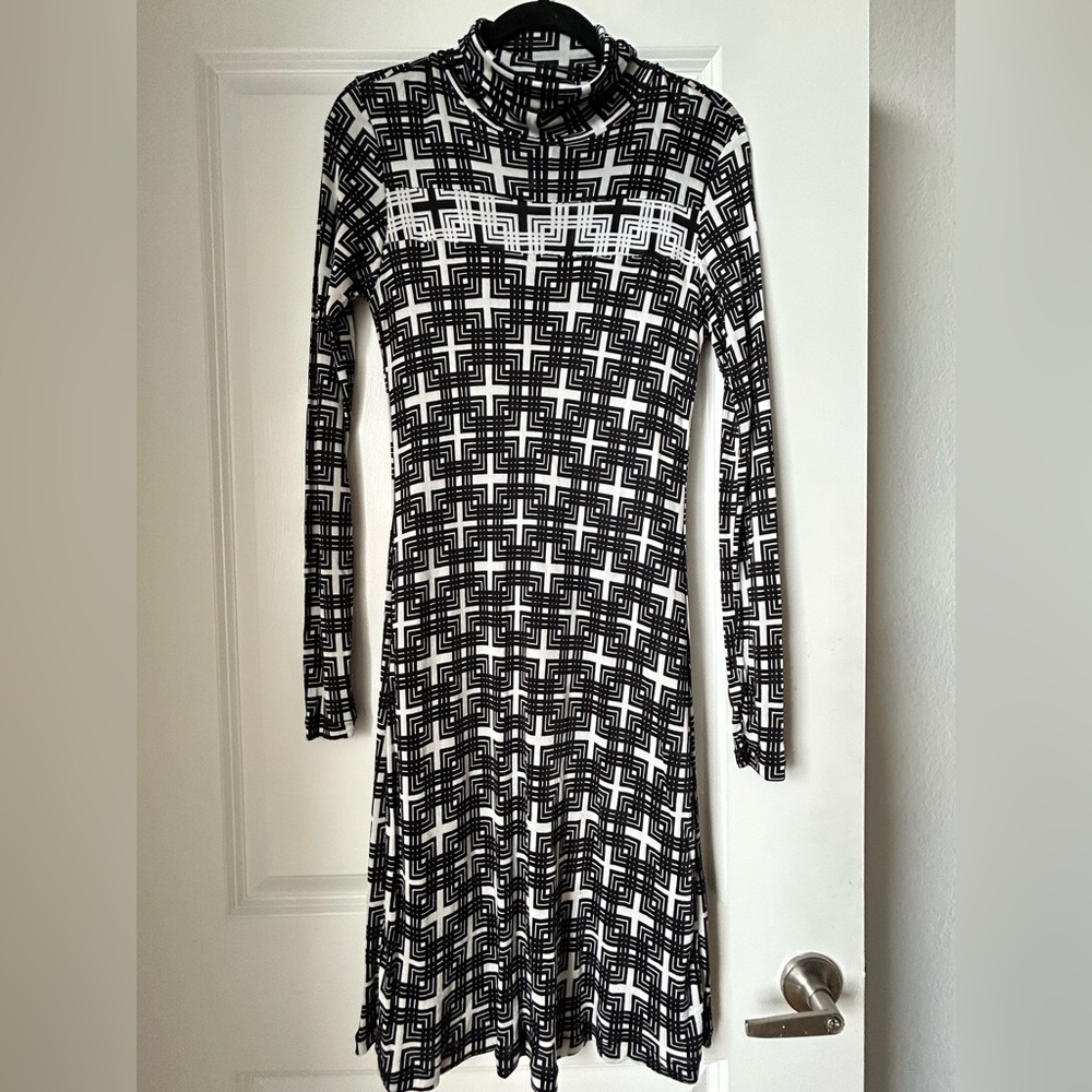 Custo Barcelona Monochrome Long Sleeve Dress